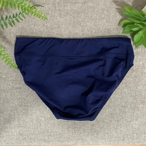 Lands’ End Navy Blue Tummy Control High Waist Bikini Bottom 4 NWOT - Picture 5 of 8